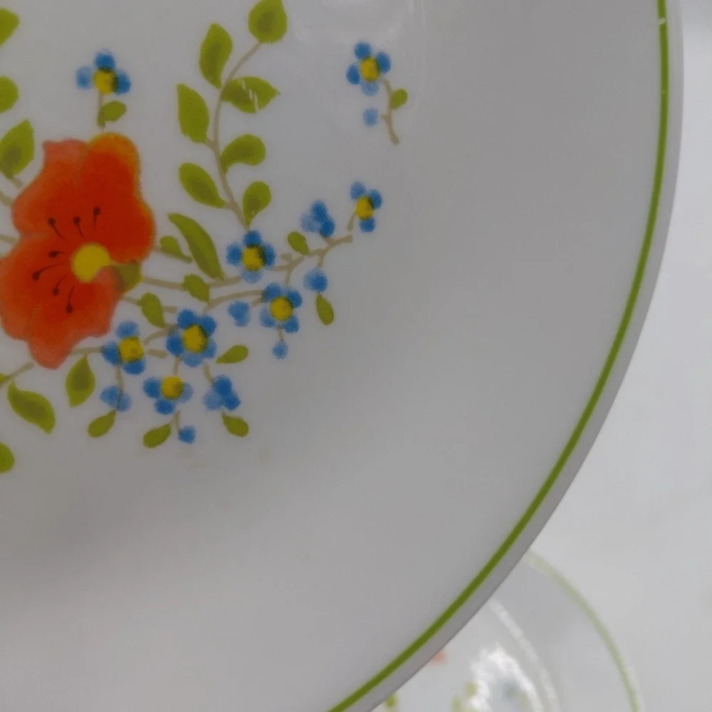 Vtg Corelle Wildflower 8 Salad Plate Lot Set Dainty Floral Whimsical 8.5